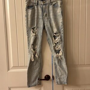 Distressed Light Blue Jeans